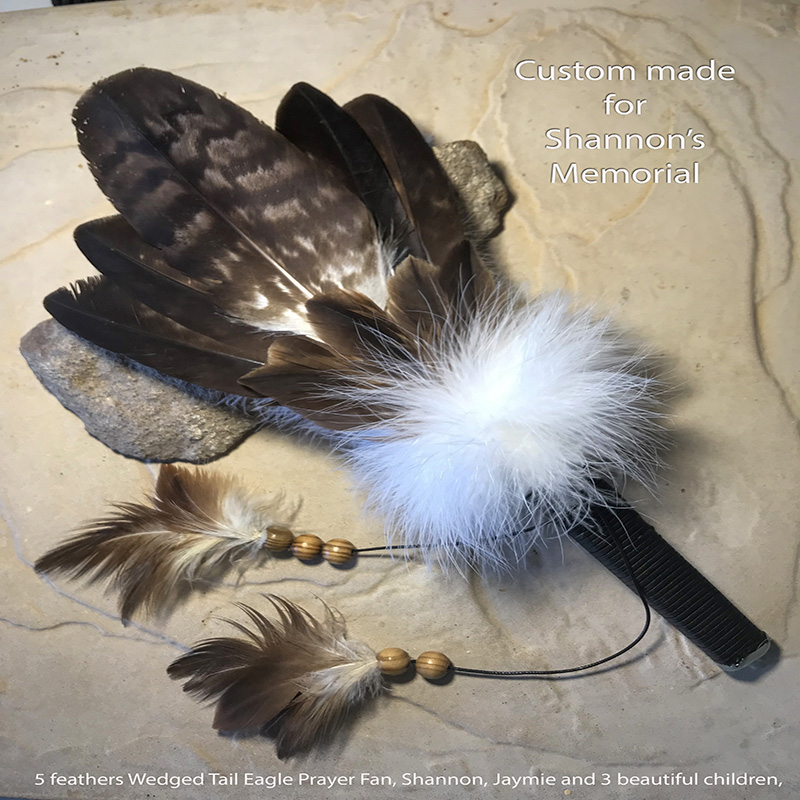 (image for) Memorial Wedged Tailed Eagle Feather Prayer Fan