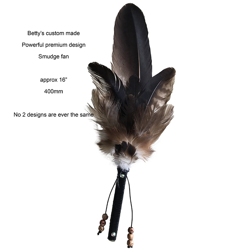 (image for) Wedged Tailed Eagle Feather Large Natural Smudge Fan - Click Image to Close