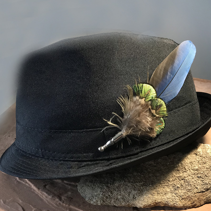 (image for) Hat Pin, Macaw Feathers & Peacock Feathers