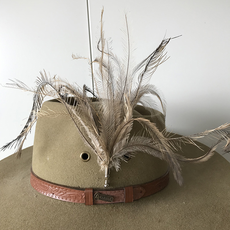 (image for) Anzac Kangaroo (Emu) Feather Hat Pin or Brooch - Click Image to Close